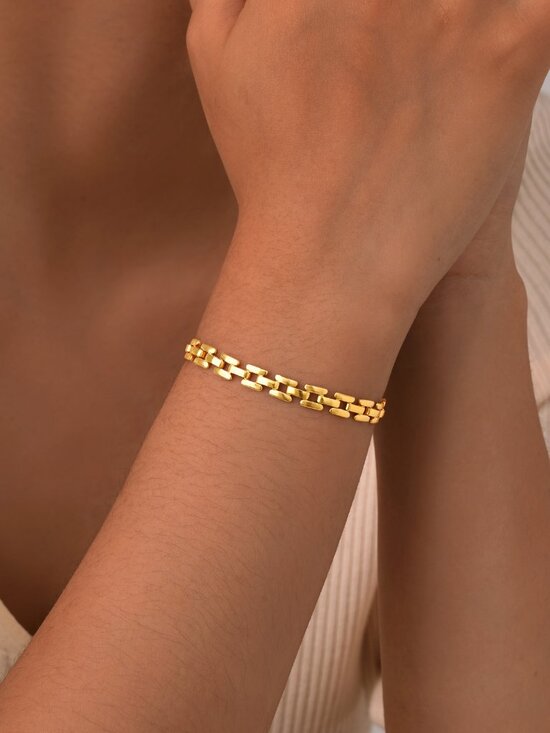 Classic Link Gold Plated Bracelet - Picture 3 of 8